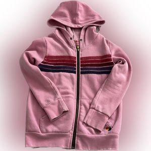 Aviator Nation pink, 5-stripe hoodie sweatshirt